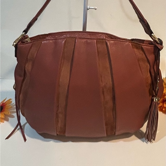 Aimee Kestenberg Brown Leather & Suede Slouchy Hobo Shoulder Bag - Picture 3 of 12